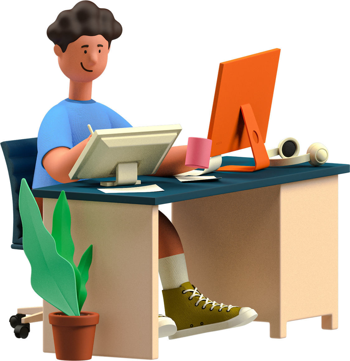 3D Business Elements Digital Illustrator