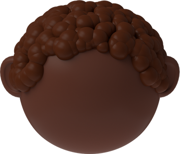 3D Head Dark Skin Short Brown Hair